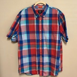 St John Bay Men's comfort stretch short sleeve plaid shirt